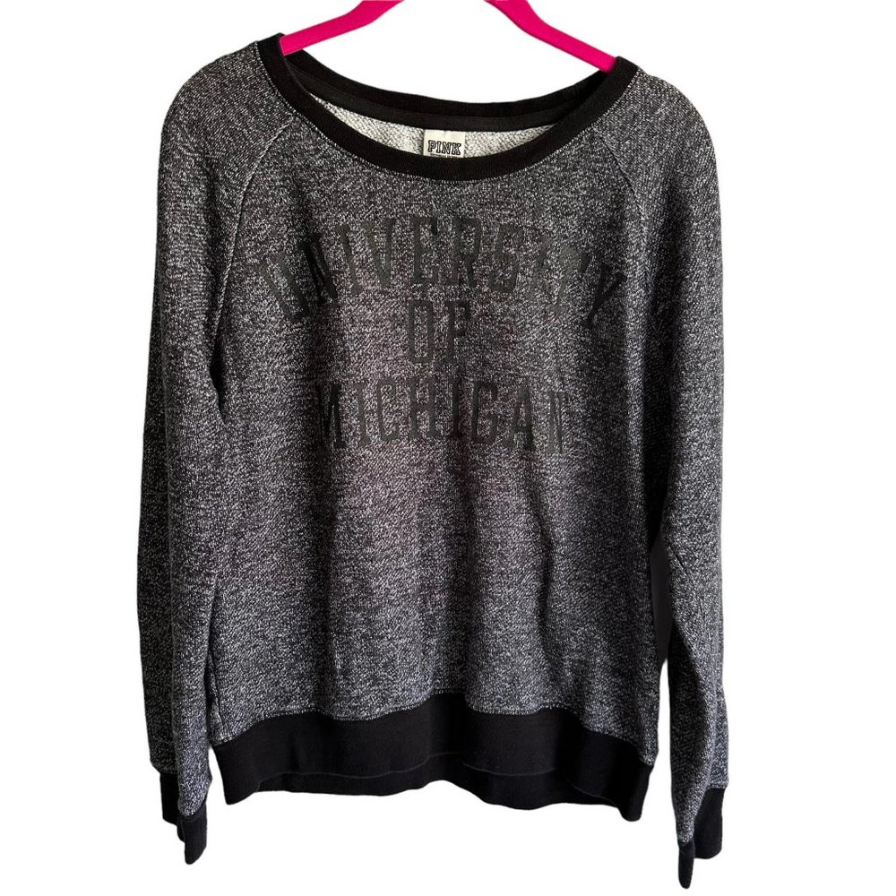 VICTORIA'S SECRET PINK University of Michigan Ladies Black‎ Sweatshirt, M